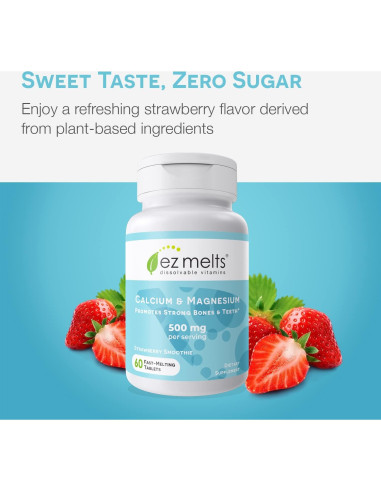 EZ Melts Suplemento de Calcio y Magnesio D3 Sin Azúcar 132g
