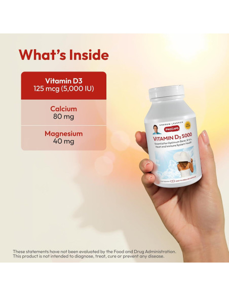 Vitamina D3 5000 UI Andrew Lessman 720 Cápsulas Pequeñas