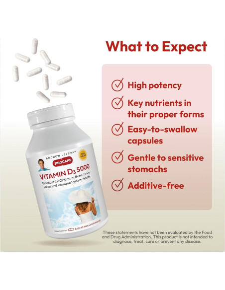 Vitamina D3 5000 UI Andrew Lessman 720 Cápsulas Pequeñas