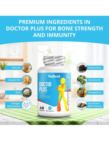 Suplemento de Calcio NuBest Doctor Plus 2x186g con Vitamina D3 y K2