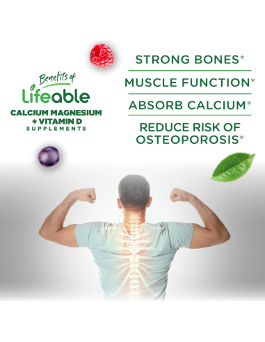 Gomitas de Calcio Magnesio Zinc D3 Lifeable 90 Unidades