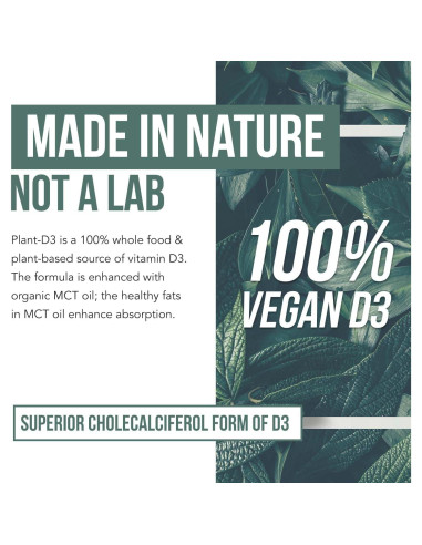 Vitamina D3 Orgánica 10,000 UI Plant D3 Líquido Sublingual 30 ml