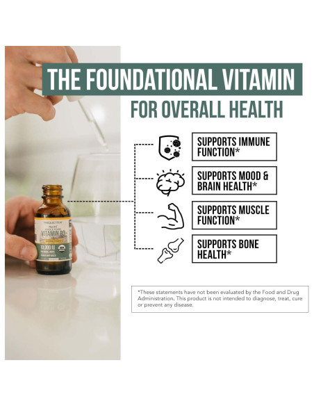 Vitamina D3 Orgánica 10,000 UI Plant D3 Líquido Sublingual 30 ml