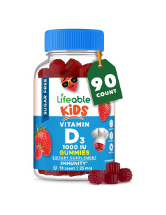 Gomas de Vitamina D Lifeable Sin Azúcar 1000 UI 90 Unidades