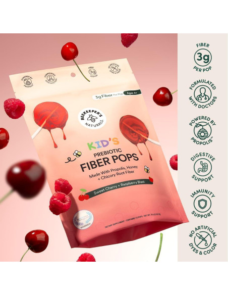 Chupetines de fibra prebiótica Beekeeper's Naturals 15 unidades