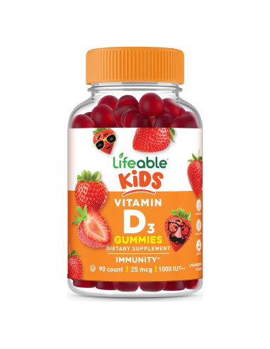Gomitas de Vitamina D3 Lifeable 1000 IU para Niños 90 Unidades