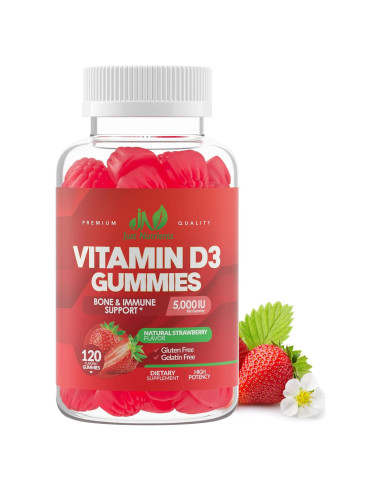 Vitamina D3 5000UI Gominolas Just Nutrients 120 Unidades