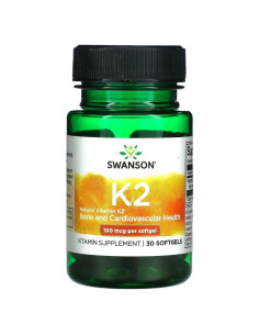 Suplemento de Vitamina K2 Swanson Ultra Natto K7 - 30 geles blandos 100 mcg