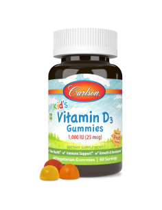 Gominolas de Vitamina D3 Carlson para Niños 1000 IU 60 Unidades