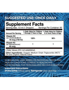 Gotas Líquidas de Vitamina D3 K2 Orgánica Tropical Oasis 59 ml 2