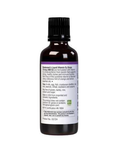 Gotas Líquidas de Vitamina D3 BlueBonnet 400 IU Cítrico 29.57 ml