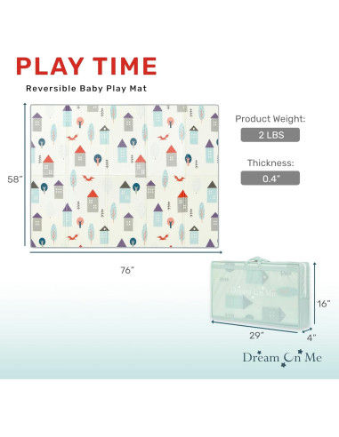 Tapete de Juego Dream On Me Reversible 195x147 cm Plegable