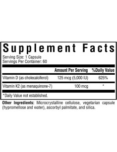 Vitamina D3 5000 UI + K2 100 mcg Seeking Health - 60 Cápsulas Vegetarianas 2