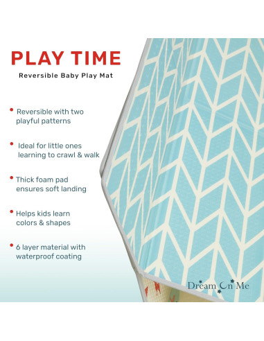 Tapete de Juego Dream On Me Reversible 195x147 cm Plegable