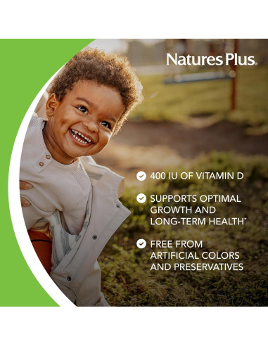 Gotas de Vitamina D3 Líquida Natures Plus 400 UI 10 mL Sabor Naranja