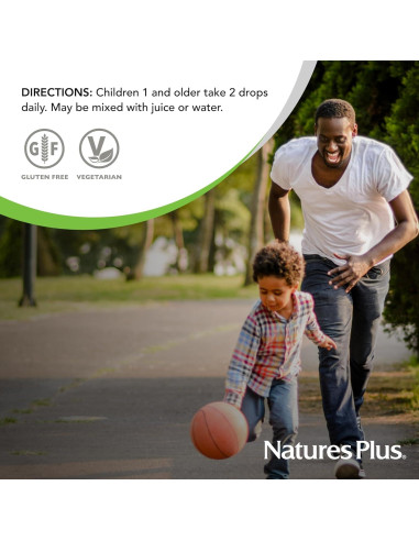 Gotas de Vitamina D3 Líquida Natures Plus 400 UI 10 mL Sabor Naranja