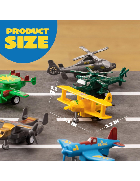 Juguetes de Aviones Retroceso Joyin 16 Piezas 11.4 cm