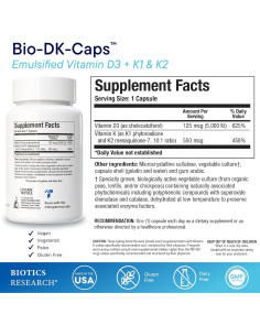 Biotics Research Bio-DK Caps 60 Caps - Vitamina D3 125 mcg y K2 550 mcg 2