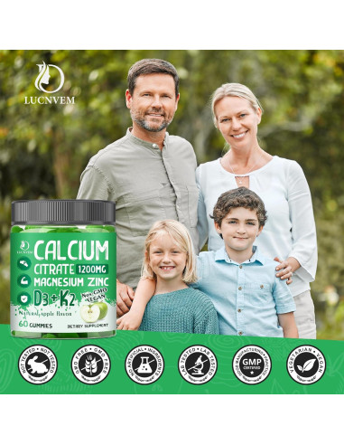 Citrato de Calcio 1200 mg LUCNVEM con Vitamina D3 y Zinc