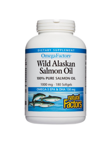 Aceite de Salmón Salvaje de Alaska Factores Naturales 180 Gelatinas