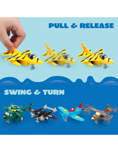 Juguetes de Aviones Retroceso Joyin 16 Piezas 11.4 cm
