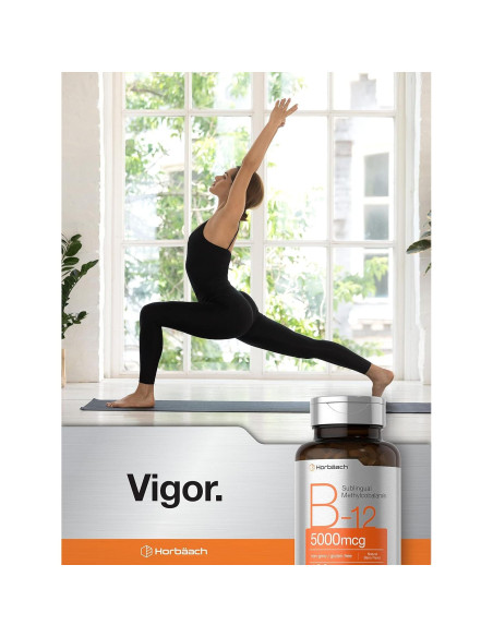 Suplemento de Vitamina B12 Horbaach 5000 mcg 120 Tabletas Sublinguales Suplemento de Vitamina B12 Horbaach 5000 mcg 120 Tabletas Sublinguales