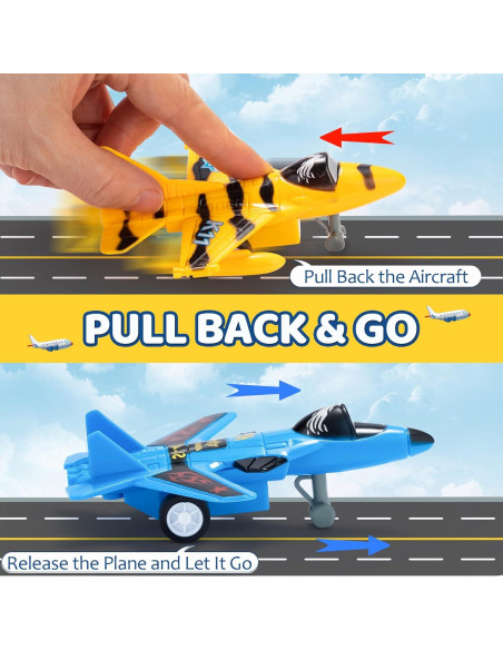 Juguetes de Aviones Retroceso Joyin 16 Piezas 11.4 cm