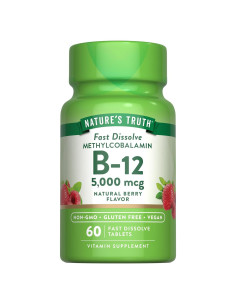Vitamina B12 Metilcobalamina 5000 mcg Verdad de la Naturaleza 60 Tabletas