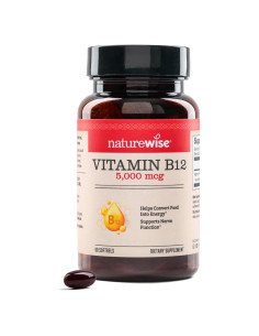 NatureWise Vitamina B12 5000 mcg - Suplemento Energético - 60 Gelatinas Blandas