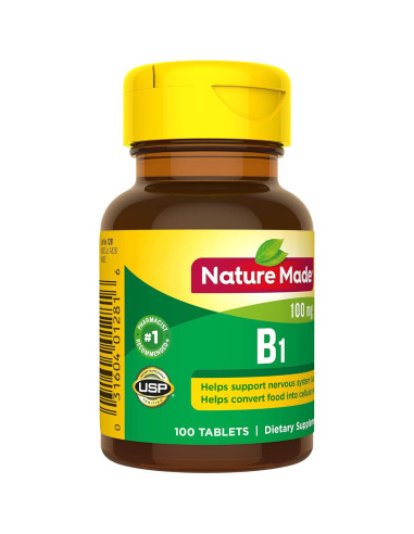 Nature Made Vitamina B1 100 mg - Suplemento Energético 100 Tabletas