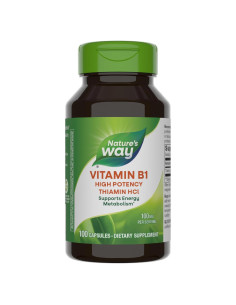 Vitaminas B1 Nature's Way 100 mg Tiamina Alta Potencia 100 Cápsulas