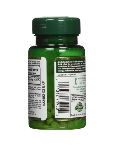 Tabletas de Methylcobalamin B12 Nature's Bounty 120 Unidades