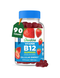 Gomitas de Vitamina B12 Lifeable Sin Azúcar 1000 mcg 90 Unidades
