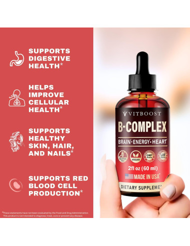 Complejo de Vitamina B Líquido Fresh Leaf 20000 mcg Vegano