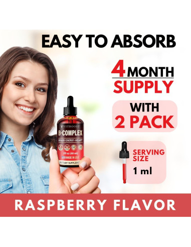 Complejo de Vitamina B Líquido Fresh Leaf 20000 mcg Vegano