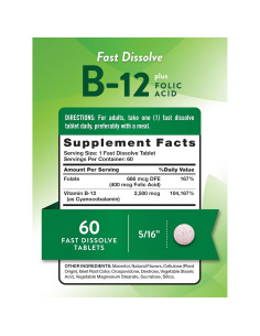 Vitamina B12 Vegana Verdad de la Naturaleza 2500 mcg 60 Tabletas 2