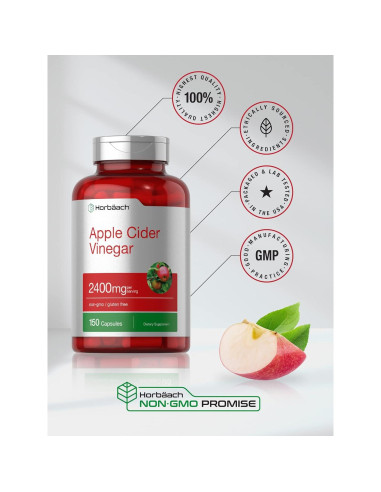 Cápsulas de Vinagre de Sidra de Manzana Horbach 2400mg 150 Unidades