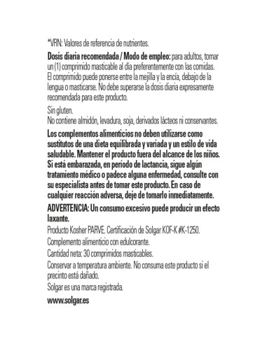 Solgar Metilcobalamina B12 1000 mcg 30 Nuggets Vegano