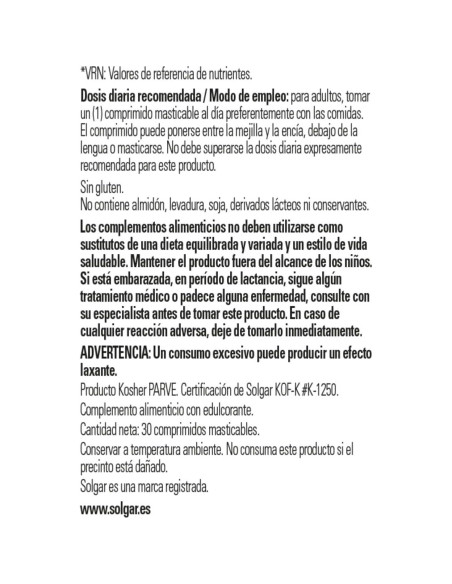 Solgar Metilcobalamina B12 1000 mcg 30 Nuggets Vegano