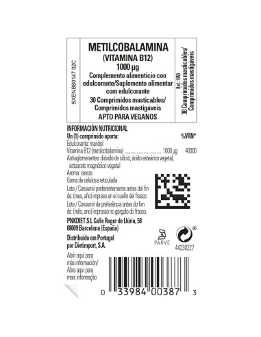 Solgar Metilcobalamina B12 1000 mcg 30 Nuggets Vegano
