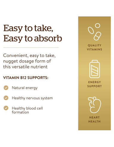 Vitamina B12 Solgar 1000 mcg 100 Nuggets Sublinguales