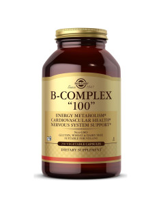 Solgar B-Complejo 100 - 250 Cápsulas Vegetales - Salud Cardiovascular y Nerviosa