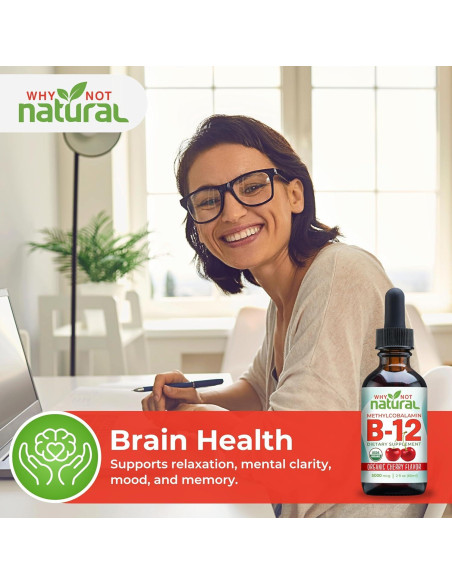 Vitamina B12 Líquida Orgánica Why Not Natural 60 x 5000 mcg