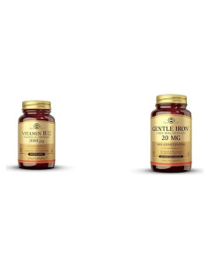 Suplemento Solgar Vitamina B12 1000 mcg y Hierro Suave 180