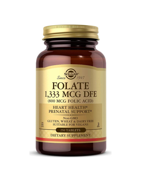 Solgar Folato 1333 mcg - 250 Tabletas Veganas Sin Gluten