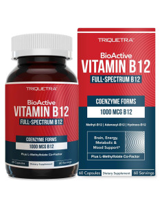 BioActive Vitamina B12 1000 mcg + Methylfolate - 60 Porciones