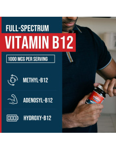 BioActive Vitamina B12 1000 mcg + Methylfolate - 60 Porciones 2