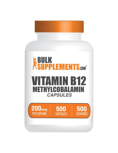 Cápsulas de Vitamina B12 Methylcobalamina BulkSupplements 200mcg