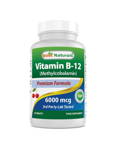 Vitamina B-12 Metilcobalamina 6000 mcg Mejores Naturales 60 Tabletas Vitamina B-12 Metilcobalamina 6000 mcg Mejores Naturales 60 Tabletas