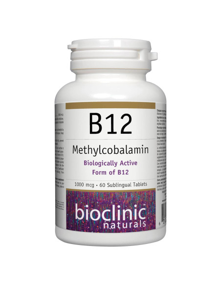 Suplemento B12 Metilcobalamina Bioclinic Naturals 1000 mcg 60 tabletas